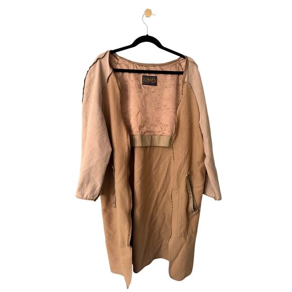 Vintage Chaps Ralph Lauren Men’s 44R Trench Coat Classic Khaki Wool Liner - Picture 9 of 10